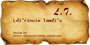 Lőrincze Tamás névjegykártya