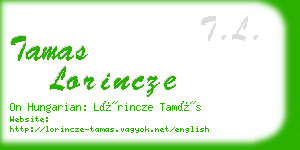 tamas lorincze business card